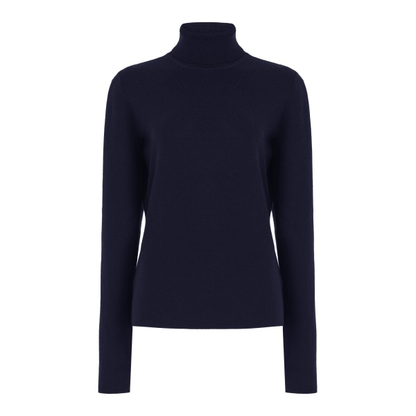 Gabriela Hearst May Knit Turtleneck in Dark Navy Merino Wool Cashmere