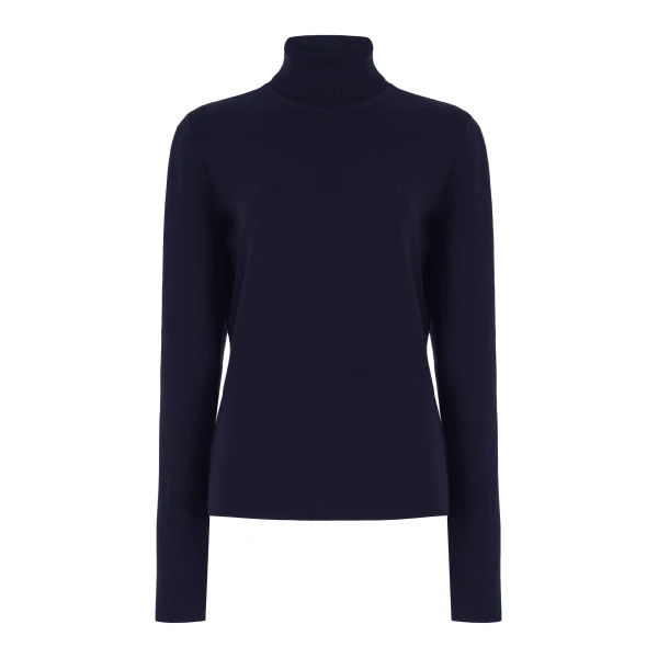 Gabriela Hearst May Knit Turtleneck in Dark Navy Merino Wool Cashmere