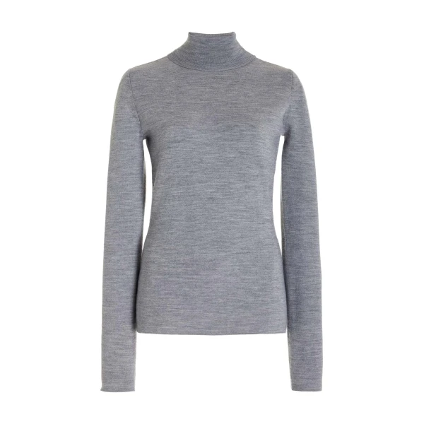 Gabriela Hearst May Knit Turtleneck in Heather Grey Merino Wool Cashmere