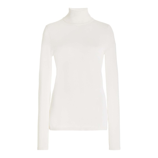 Gabriela Hearst May Knit Turtleneck in Ivory Merino Wool Cashmere