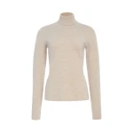 Gabriela Hearst May Knit Turtleneck in Oatmeal Merino Wool Cashmere