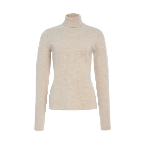 Gabriela Hearst May Knit Turtleneck in Oatmeal Merino Wool Cashmere