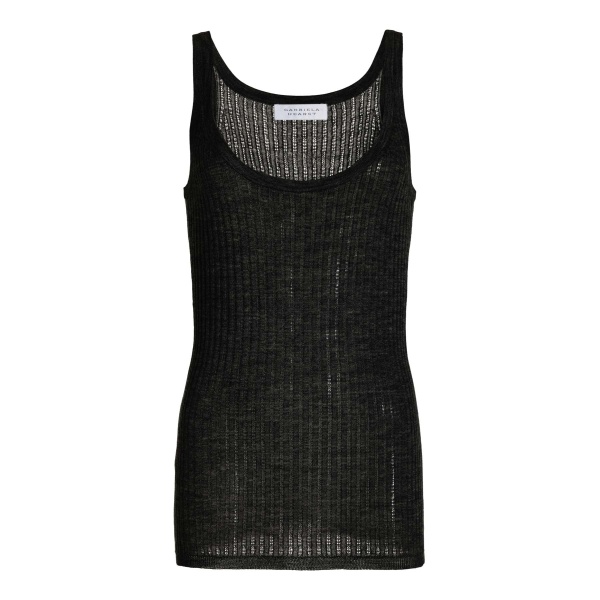 Gabriela Hearst Nevin Pointelle Knit Tank Top in Black Cashmere Silk