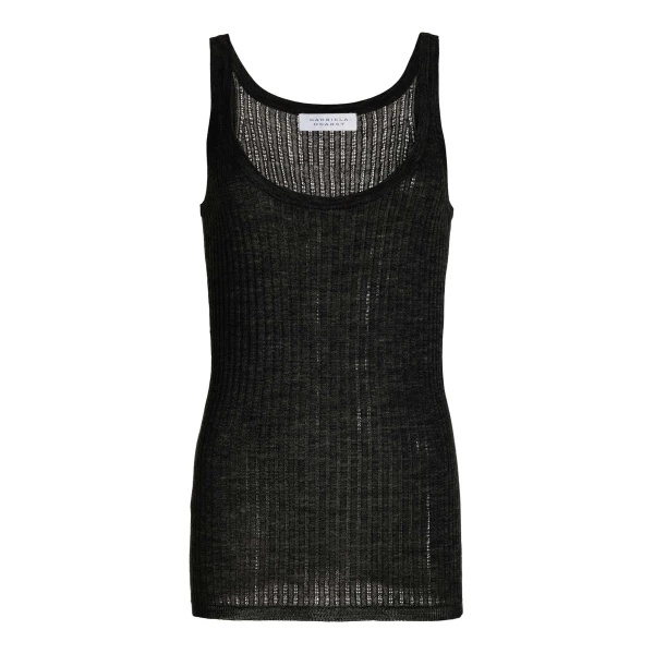 Gabriela Hearst Nevin Pointelle Knit Tank Top in Black Cashmere Silk
