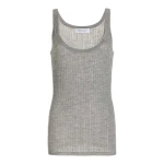 Gabriela Hearst Nevin Pointelle Knit Tank Top in Heather Grey Cashmere Silk