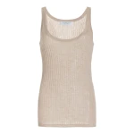 Gabriela Hearst Nevin Pointelle Knit Tank Top in Oatmeal Cashmere Silk