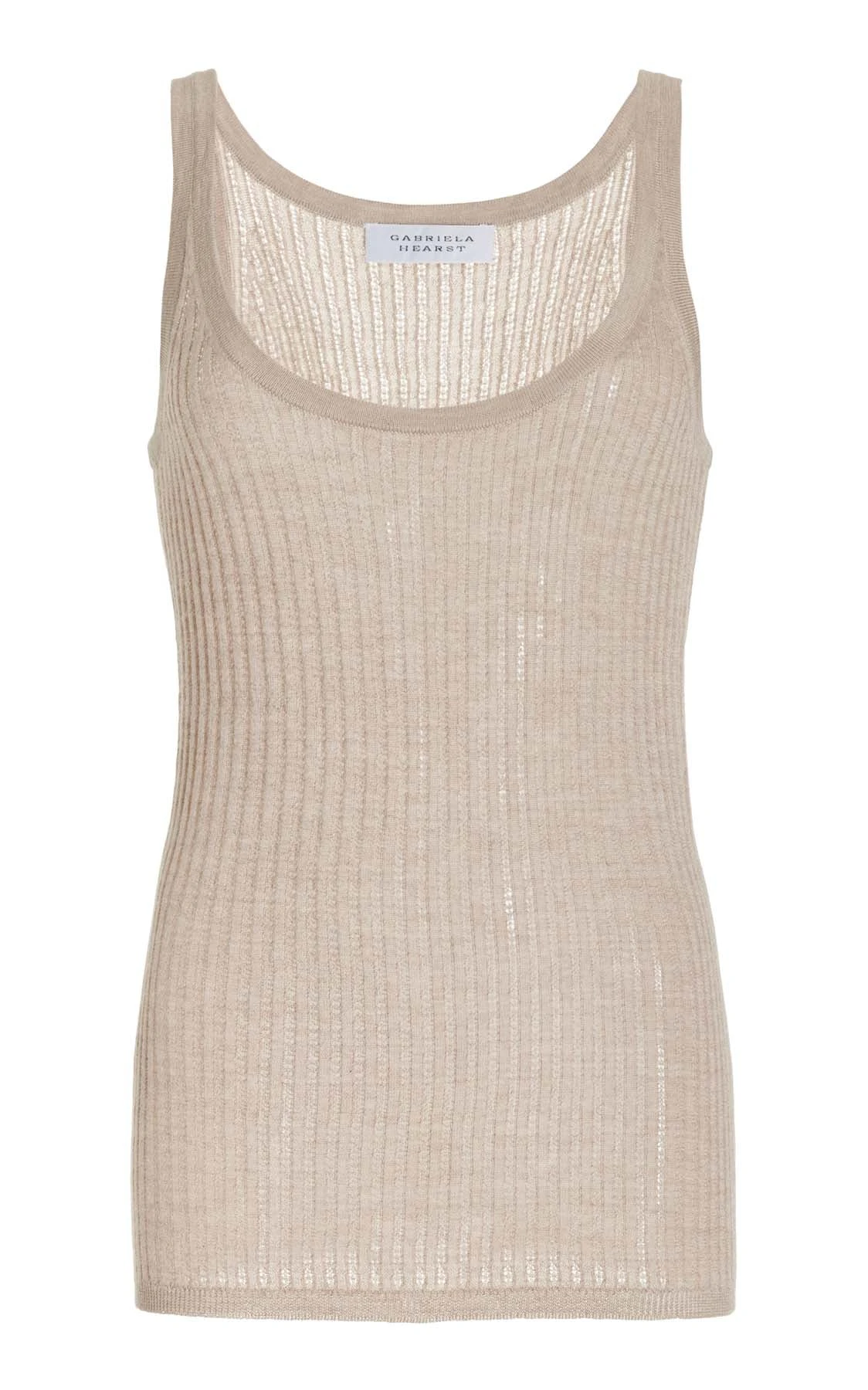 Gabriela Hearst Nevin Pointelle Knit Tank Top in Oatmeal Cashmere Silk Gabriela Hearst Nevin Pointelle Knit Tank Top in Oatmeal Cashmere Silk