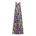Gabriela Hearst Niki Patchwork Embroidered Maxi Dress in Aurora Multi Linen