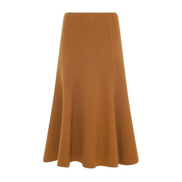 Gabriela Hearst Patterson Midi Skirt in Yellow Ochre Double-face Recycled Cashmere