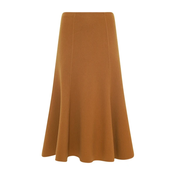 Patterson Midi Skirt in Yellow Ochre Double-face Recycled Cashmere