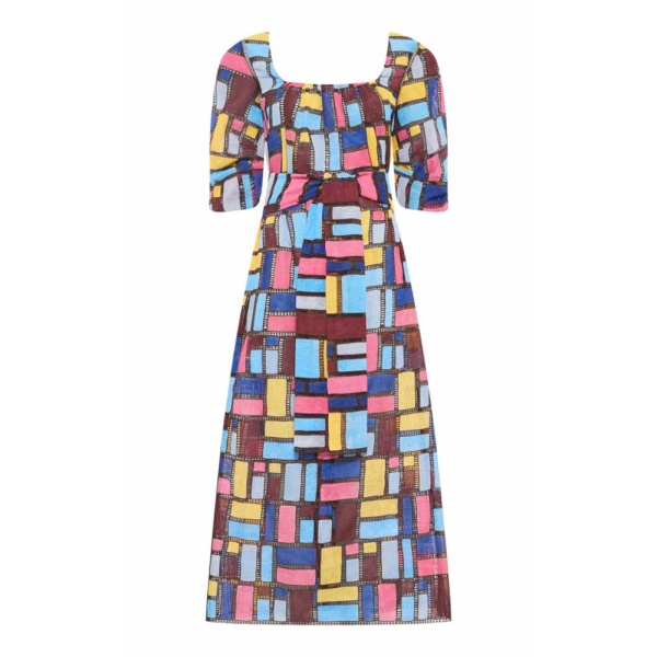 Gabriela Hearst Payden Dress in Aurora Multi Printed Silk Twill