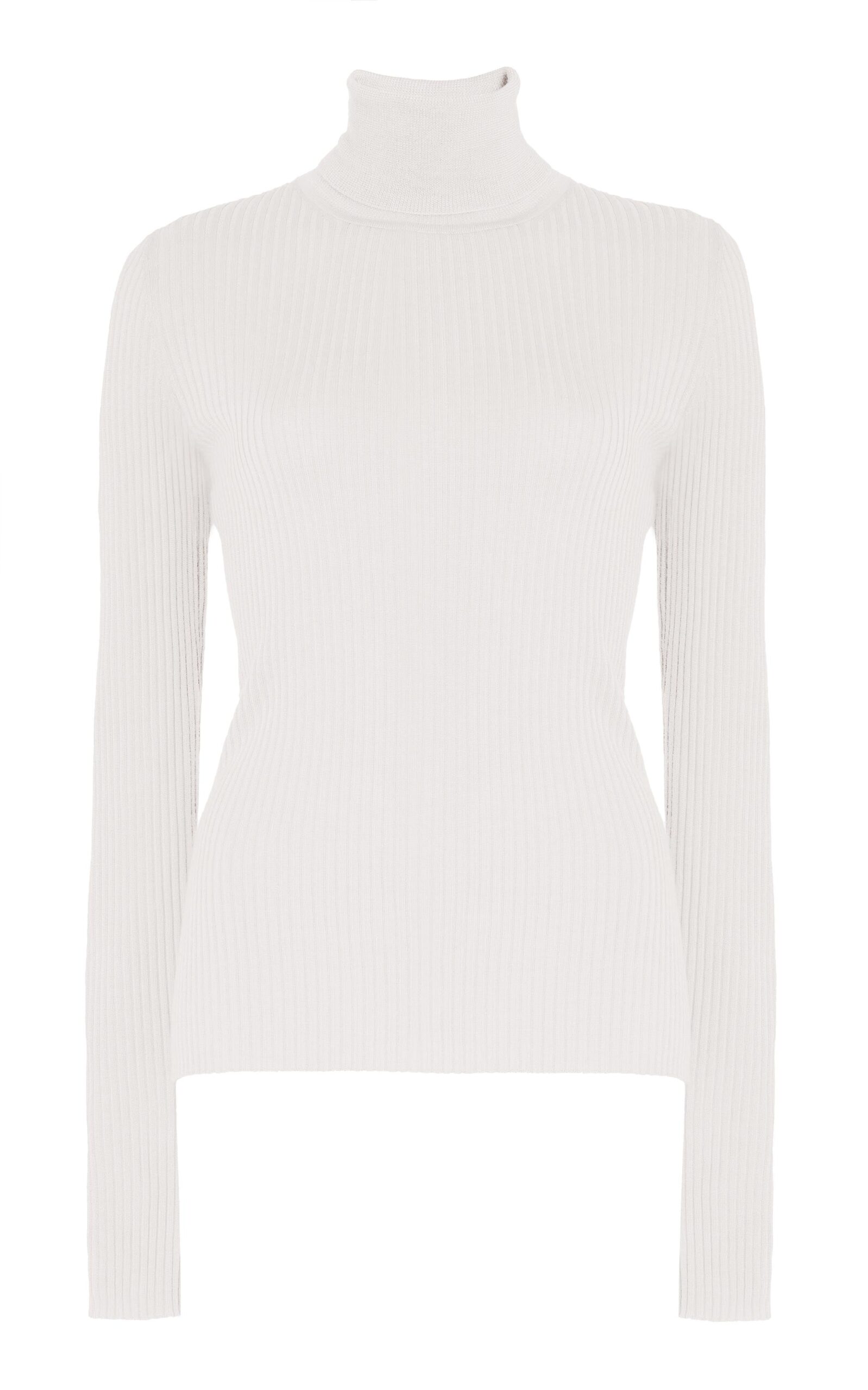 Gabriela Hearst Peppe Knit Turtleneck in Ivory Cashmere Silk Gabriela Hearst Peppe Knit Turtleneck in Ivory Cashmere Silk