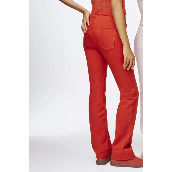 Gabriela Hearst Rey Straight-leg Jean in Antelope Orange Recycled Cotton Denim, view 2