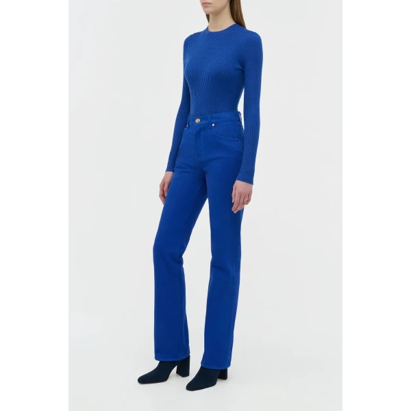 Gabriela Hearst Rey Straight-leg Jean in Cobalt Recycled Cotton Denim, view 3
