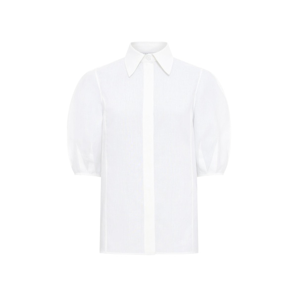 Gabriela Hearst Sansi Top in White Aloe Linen
