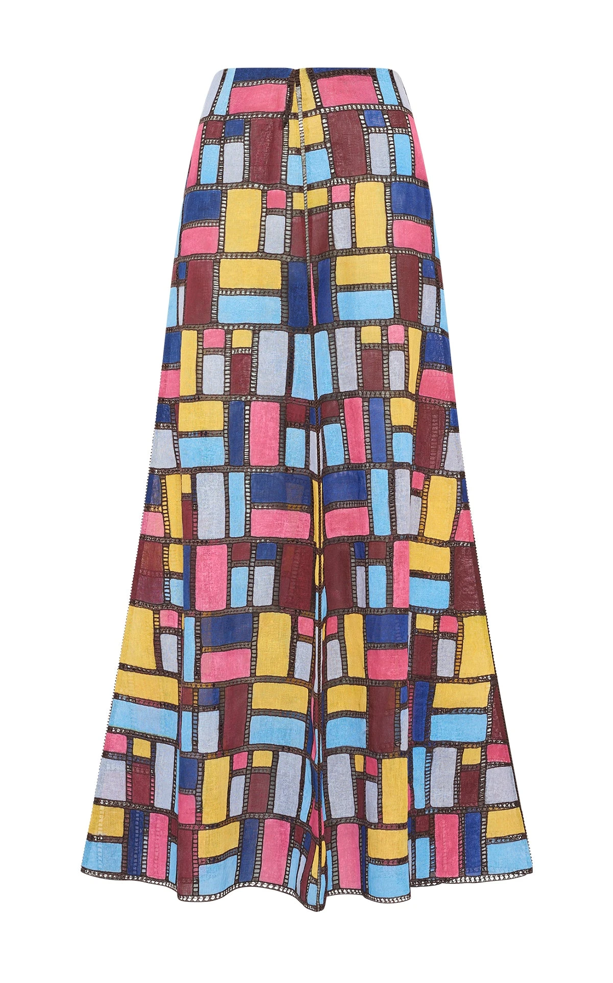 Gabriela Hearst Selma Patchwork Embroidered Maxi Skirt in Aurora Multi Linen Gabriela Hearst Selma Patchwork Embroidered Maxi Skirt in Aurora Multi Linen