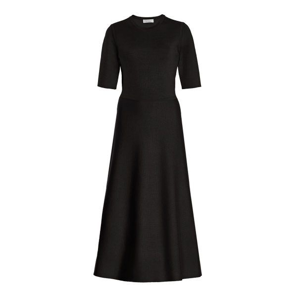 Gabriela Hearst Seymore Knit Midi Dress in Black Merino Wool Cashmere