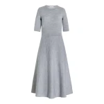 Gabriela Hearst Seymore Knit Midi Dress in Heather Grey Merino Wool Cashmere