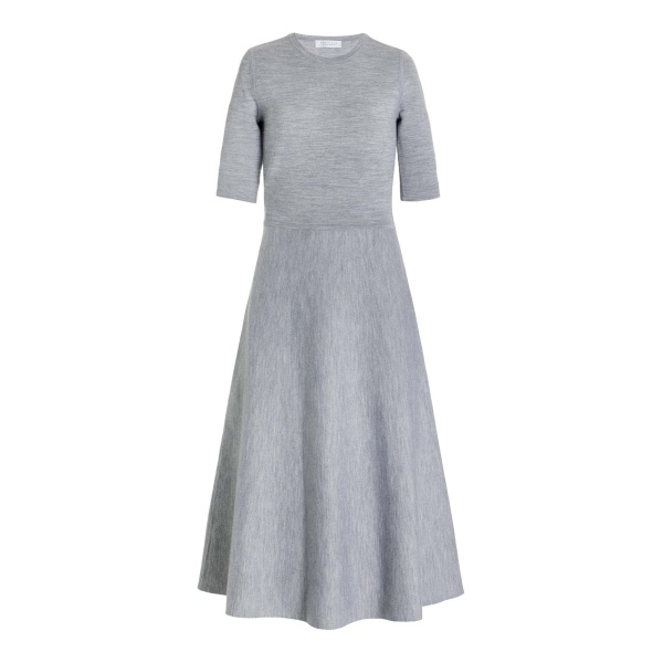 Gabriela Hearst Seymore Knit Midi Dress in Heather Grey Merino Wool Cashmere