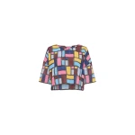 Gabriela Hearst Tatia Patchwork Embroidered Cropped Top in Aurora Multi Linen Gabriela Hearst Tatia Patchwork Embroidered Cropped Top in Aurora Multi Linen