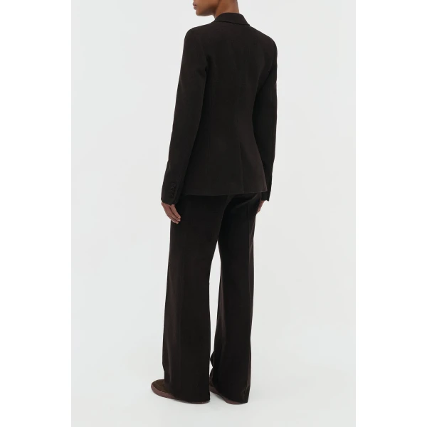 Gabriela Hearst Vesta Flare Pant in Chocolate Fine Cashmere Corduroy, view 3