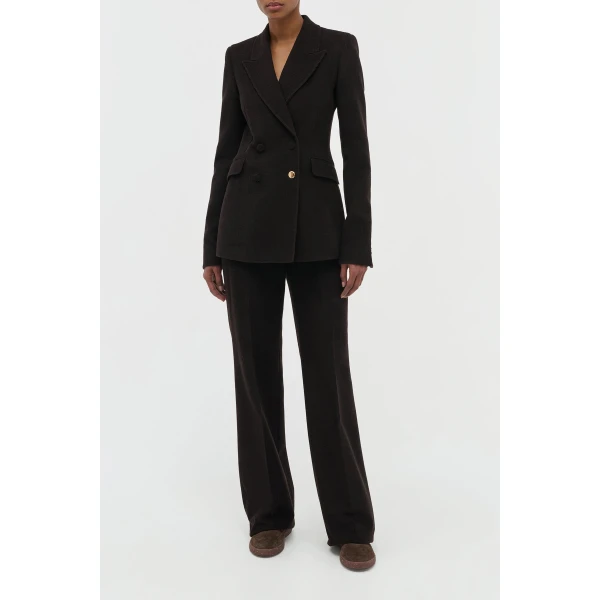 Gabriela Hearst Vesta Flare Pant in Chocolate Fine Cashmere Corduroy, view 5