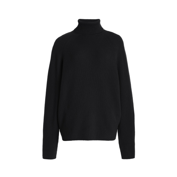 Gabriela Hearst Wigman Knit Turtleneck Sweater in Black Cashmere