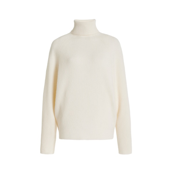 Gabriela Hearst Wigman Knit Turtleneck Sweater in Ivory Cashmere