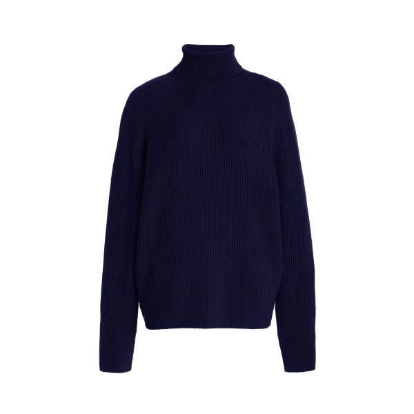 Gabriela Hearst Wigman Knit Turtleneck Sweater in Navy Cashmere