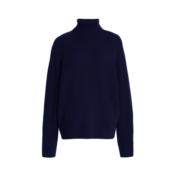 Gabriela Hearst Wigman Knit Turtleneck Sweater in Navy Cashmere