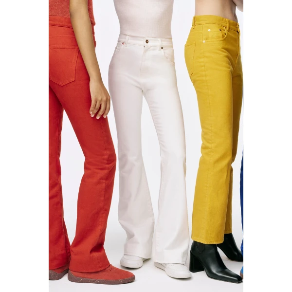 Gabriela Hearst Willa Bootcut Jean in White Recycled Cotton Denim, view 2