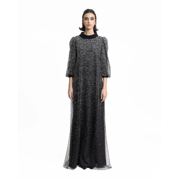Gemy Maalouf 3/4 Sleeves Beaded kaftan, view 2
