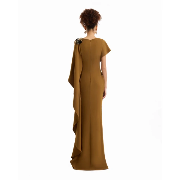 Gemy Maalouf Asymmetric Cape Dress, view 4