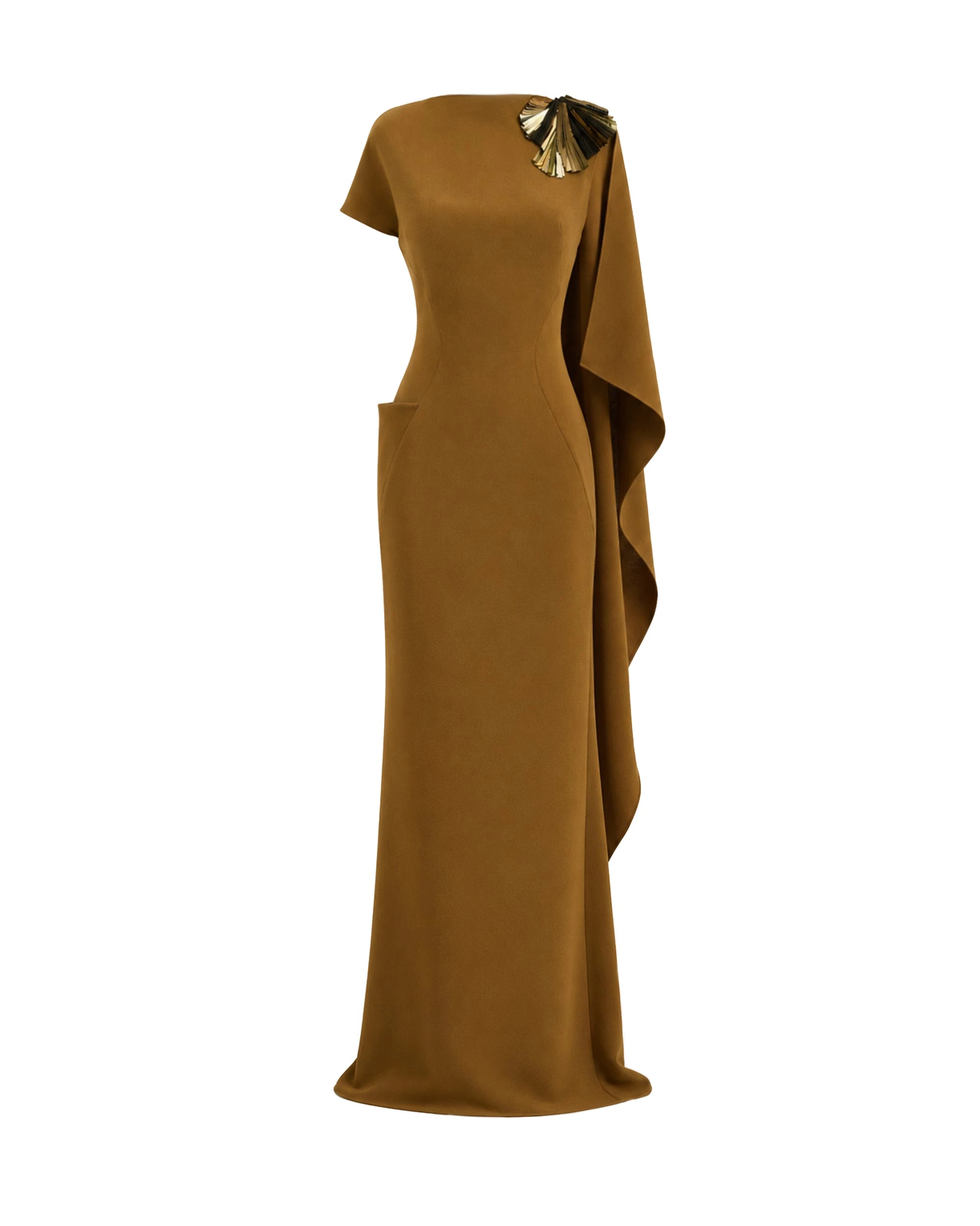 Gemy Maalouf Asymmetric Cape Dress Gemy Maalouf Asymmetric Cape Dress