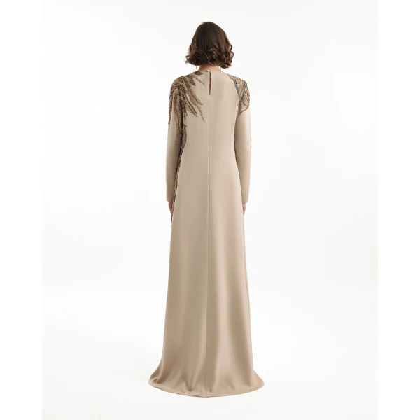 Gemy Maalouf Asymmetrical Beading Dress, view 3