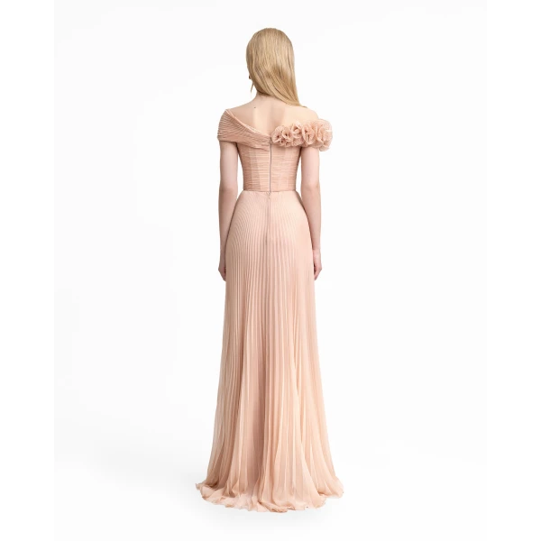 Gemy Maalouf Asymmetrical Chiffon Corset Dress, view 3