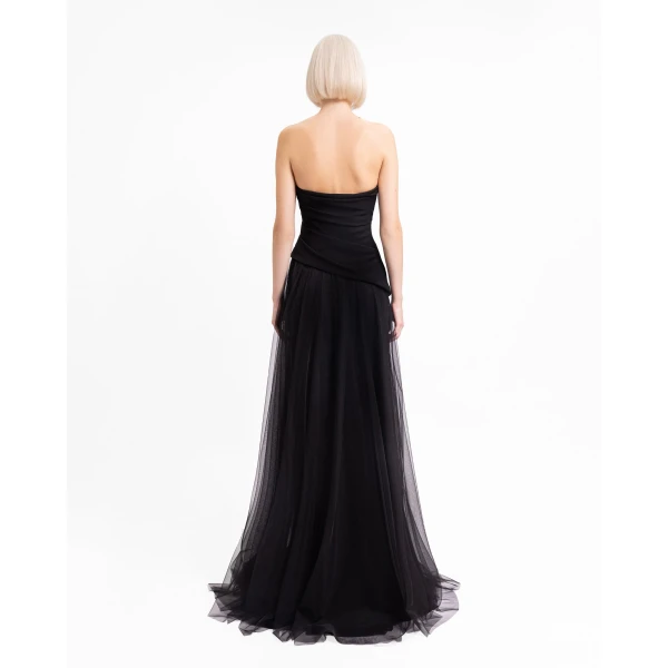 Gemy Maalouf Asymmetrical Draped Corset Dress, view 3