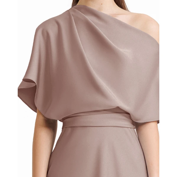 Gemy Maalouf Asymmetrical Draped Neckline Dress, view 4