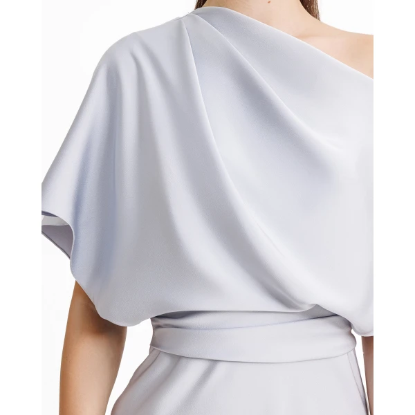 Gemy Maalouf Asymmetrical Draped Neckline Dress, view 4