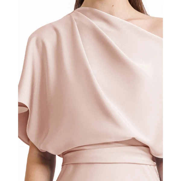Gemy Maalouf Asymmetrical Draped Neckline Dress, view 4