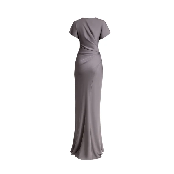 Gemy Maalouf Asymmetrical Draped Satin Dress, view 5
