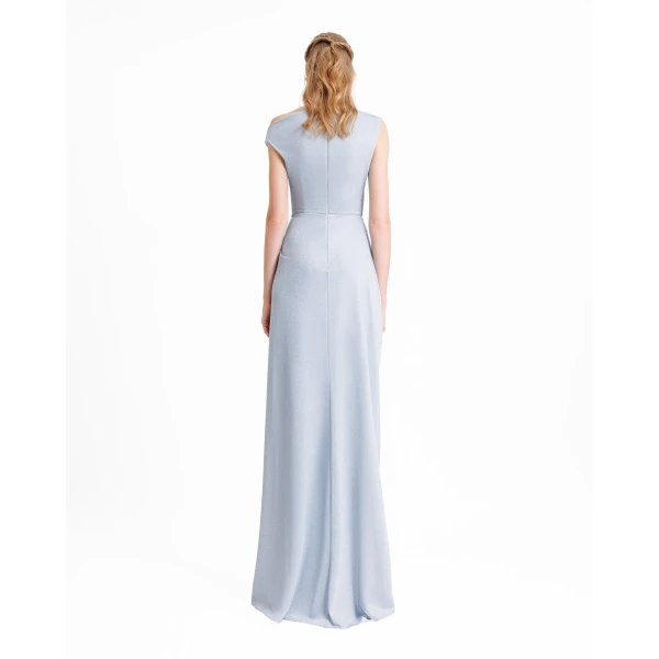 Gemy Maalouf Asymmetrical Neckline Draped Dress, view 3