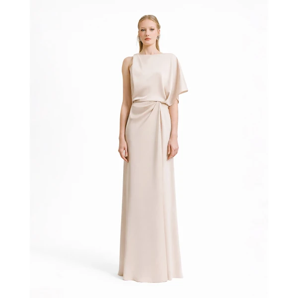 Gemy Maalouf Asymmetrical Neckline Draping Dress, view 2