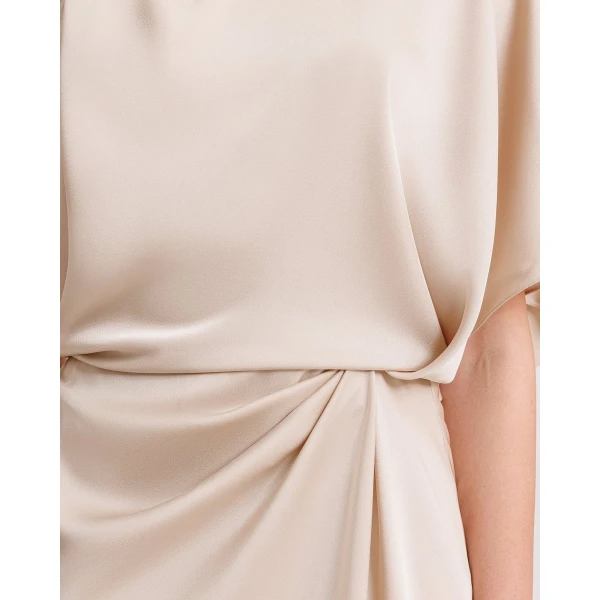Gemy Maalouf Asymmetrical Neckline Draping Dress, view 4