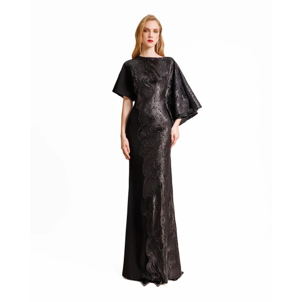 Gemy Maalouf Asymmetrical Neckline Dress, view 2