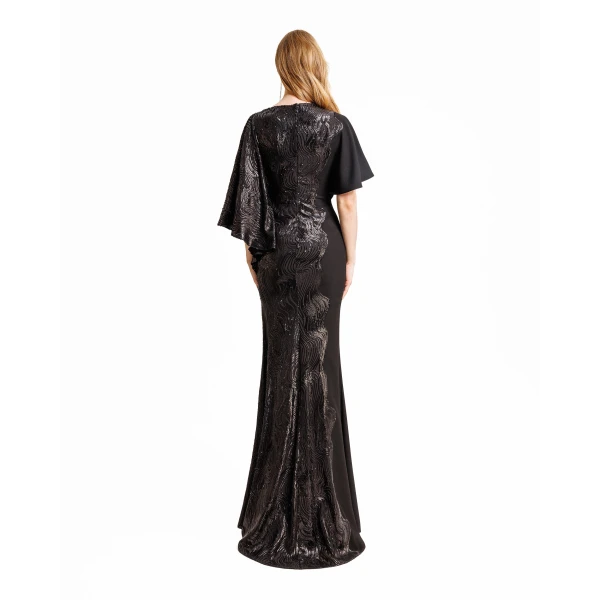 Gemy Maalouf Asymmetrical Neckline Dress, view 3