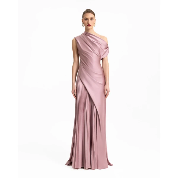 Gemy Maalouf Asymmetrical Plissé Under-Skirt Dress, view 2