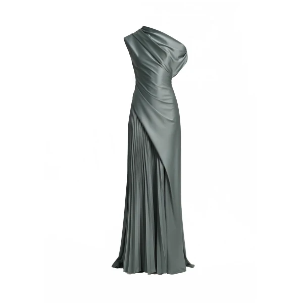 Gemy Maalouf Asymmetrical Plissé Under-Skirt Dress, view 5