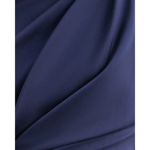 Gemy Maalouf Asymmetrical Ruffled Draped Navy Dress, view 4