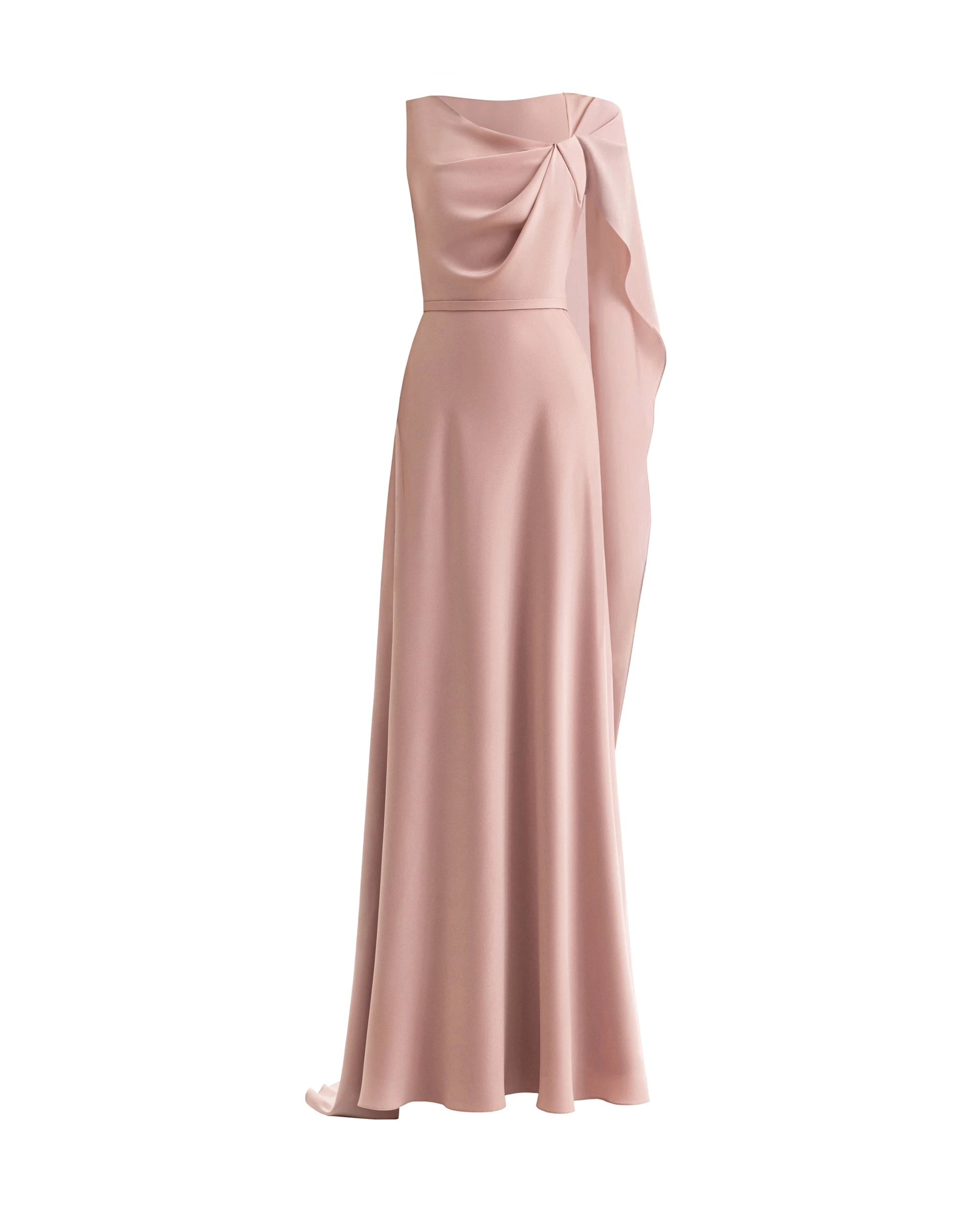 Gemy Maalouf Asymmetrical Satin Cape Dress Gemy Maalouf Asymmetrical Satin Cape Dress